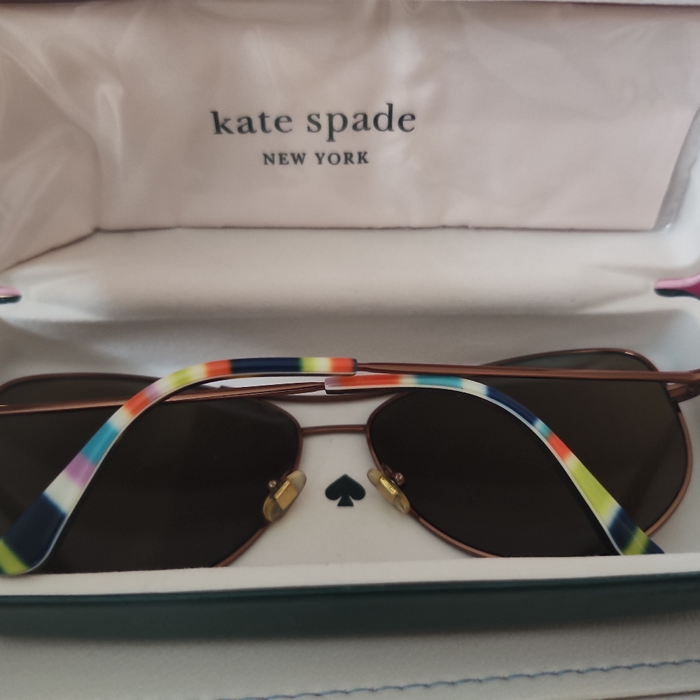 Kate Spade New York Ally P/S Polarized Aviator Sunglasses 60-15-135 w/ Case